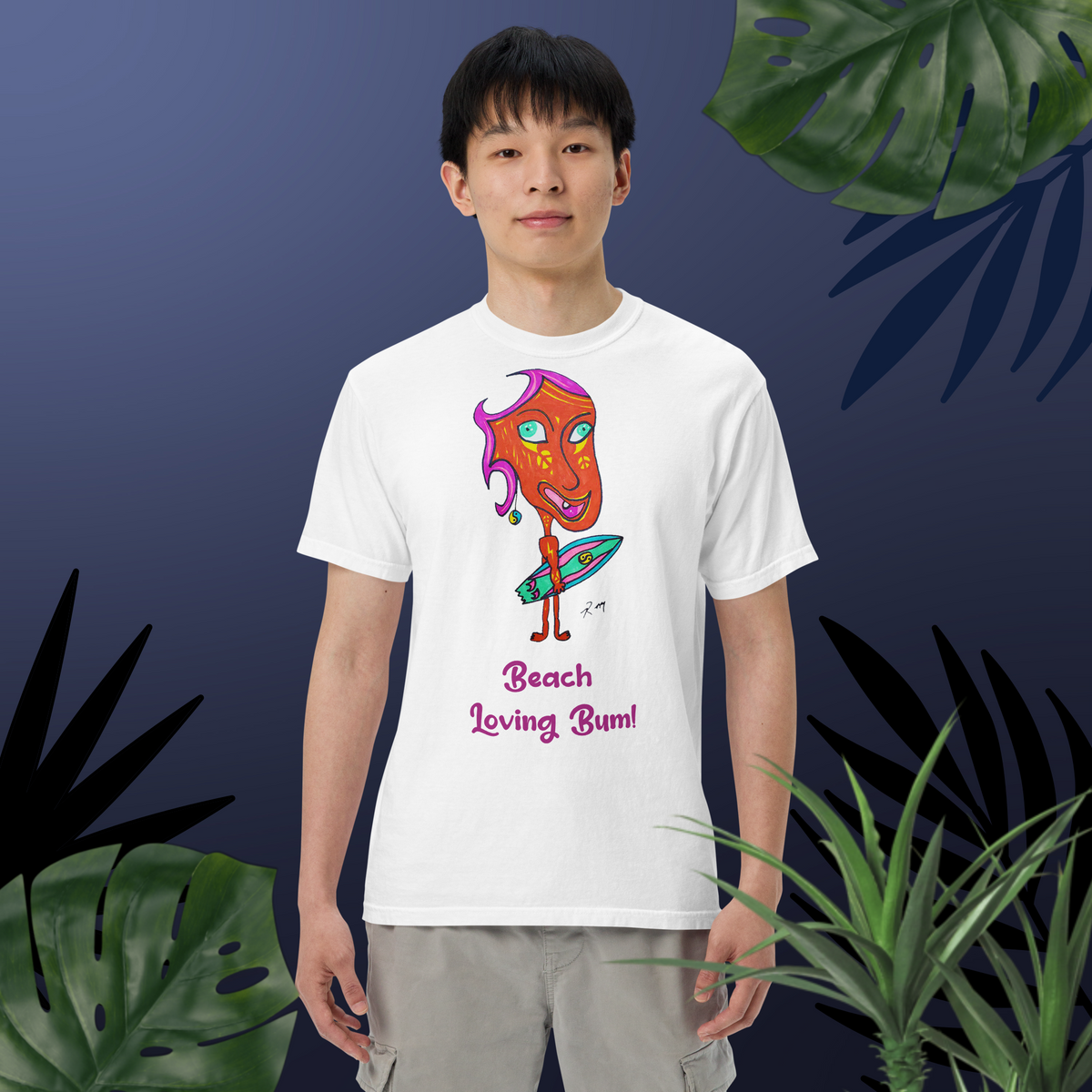 Beach Loving Bum! Unisex Heavyweight T Shirt - Light Colors