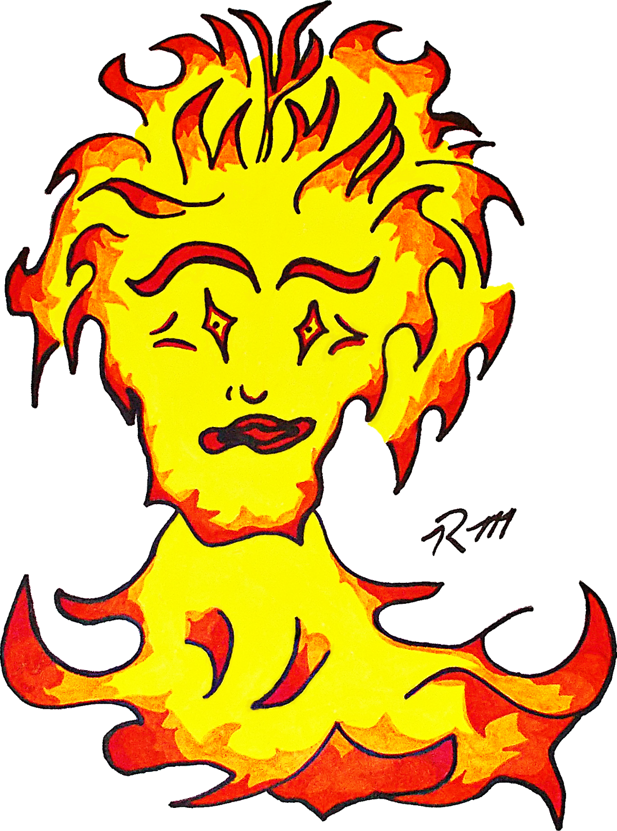 Fire Queen! Yellow Cotton Throw Pillow