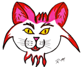 Black Mystical Feline Cat! Latte Mug