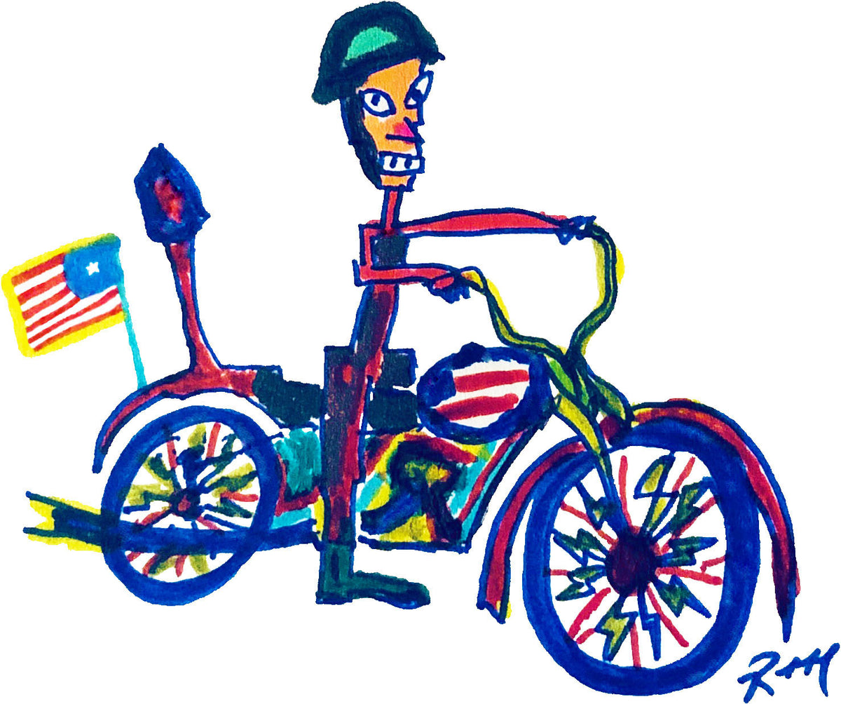 Quirky Motorcycle Rider! Eco Tote Bag
