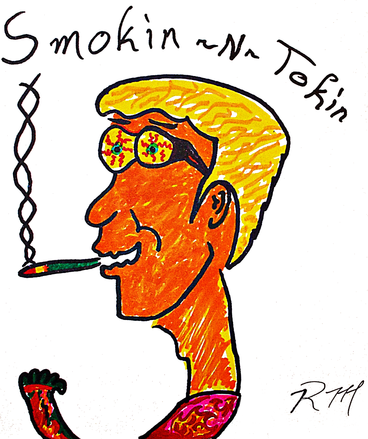 Smokin-n-Tokin! Throw Pillow-Yellow