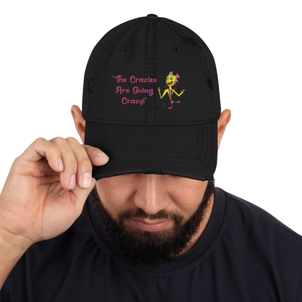 Rainbow Crazy Dance! Distressed Dad Hat