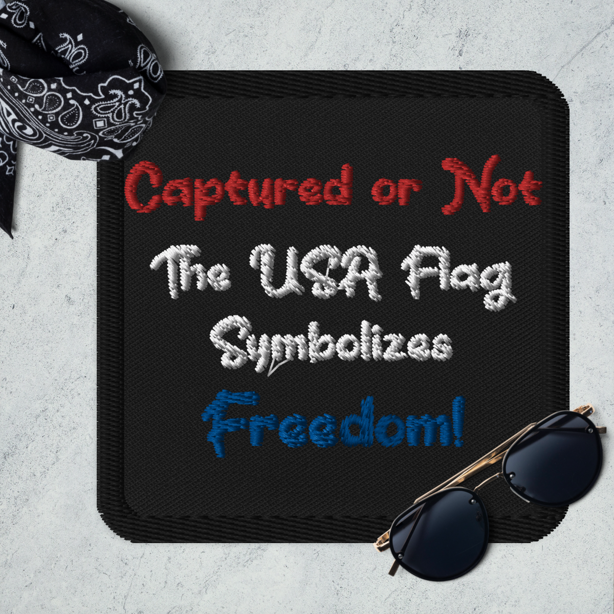 Captured US Flag Embroidered Patch