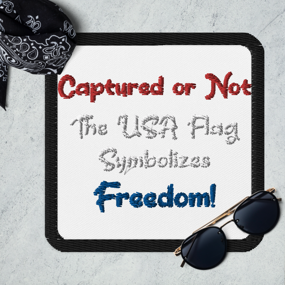 Captured US Flag Embroidered Patch