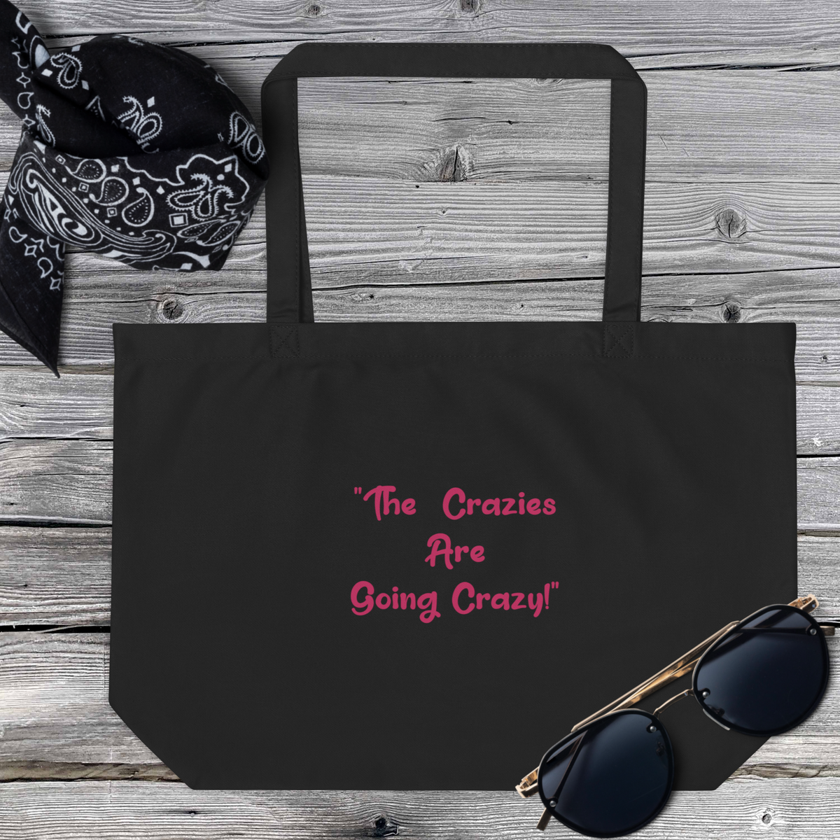 Rainbow Crazy Dance! Large Organic Tote Bag