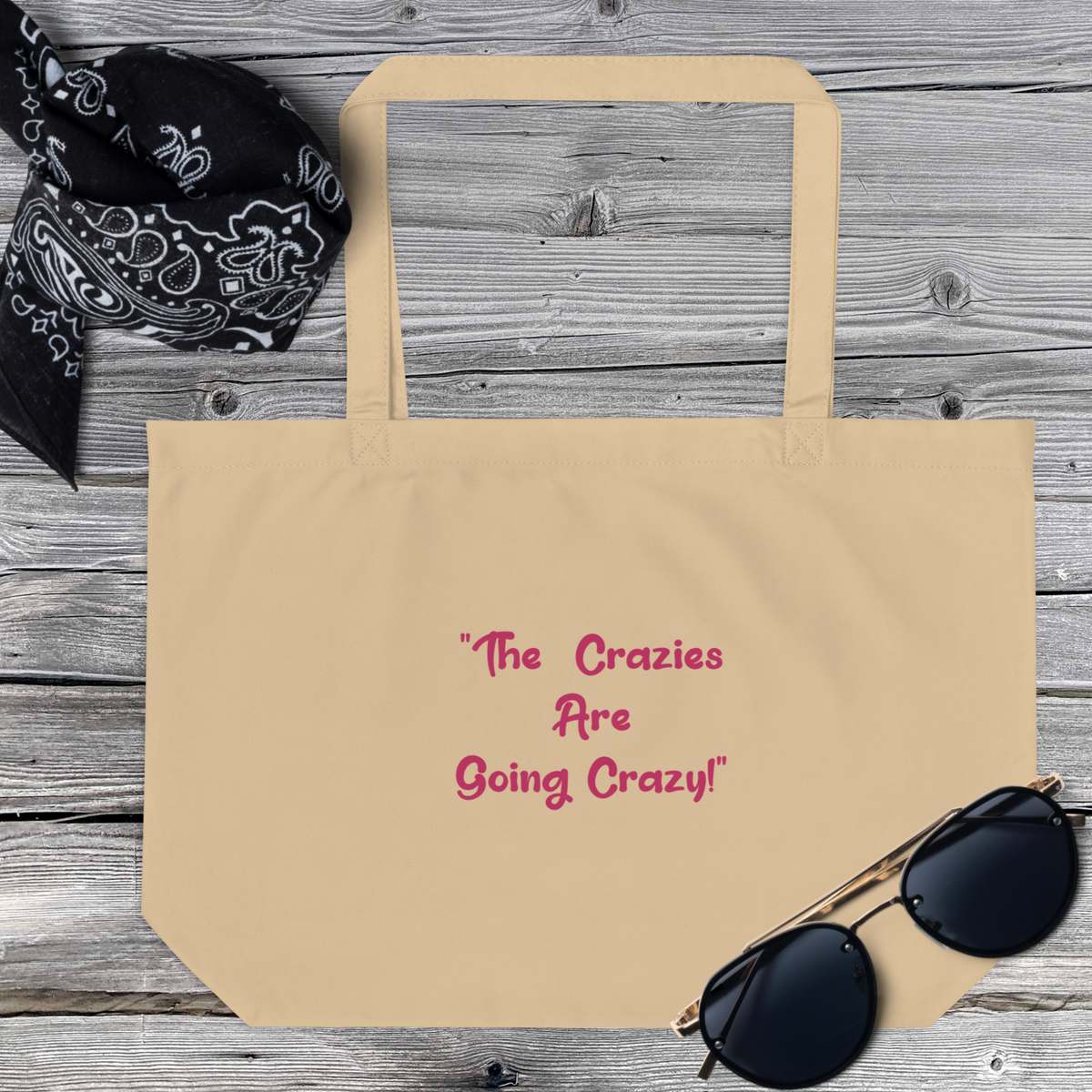 Rainbow Crazy Dance! Large Organic Tote Bag