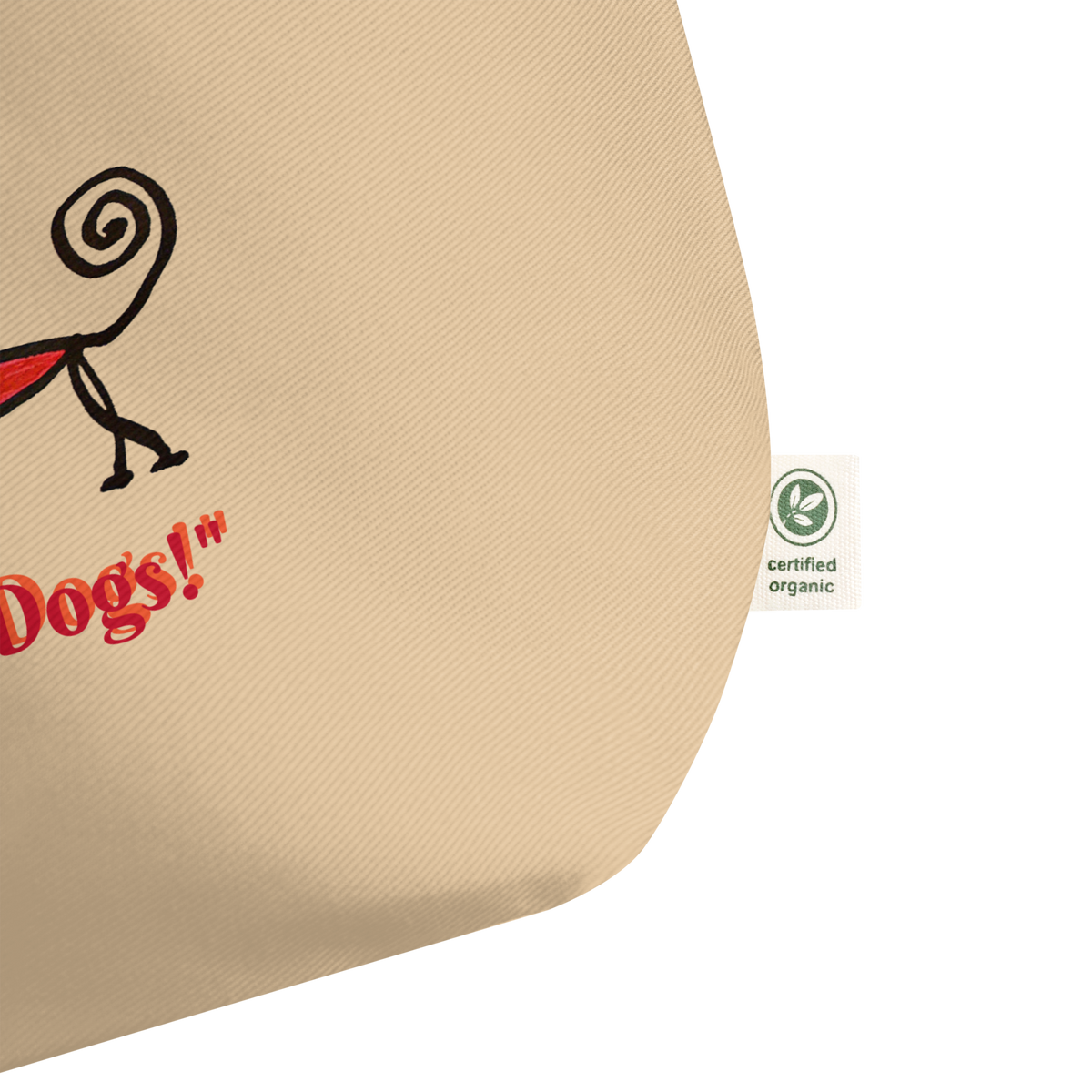 Feather Head Dog! Large Organic Tote Bag
