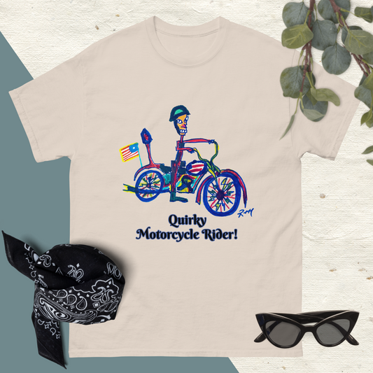 Quirky Motorcycle Rider! Unisex Classic Tee