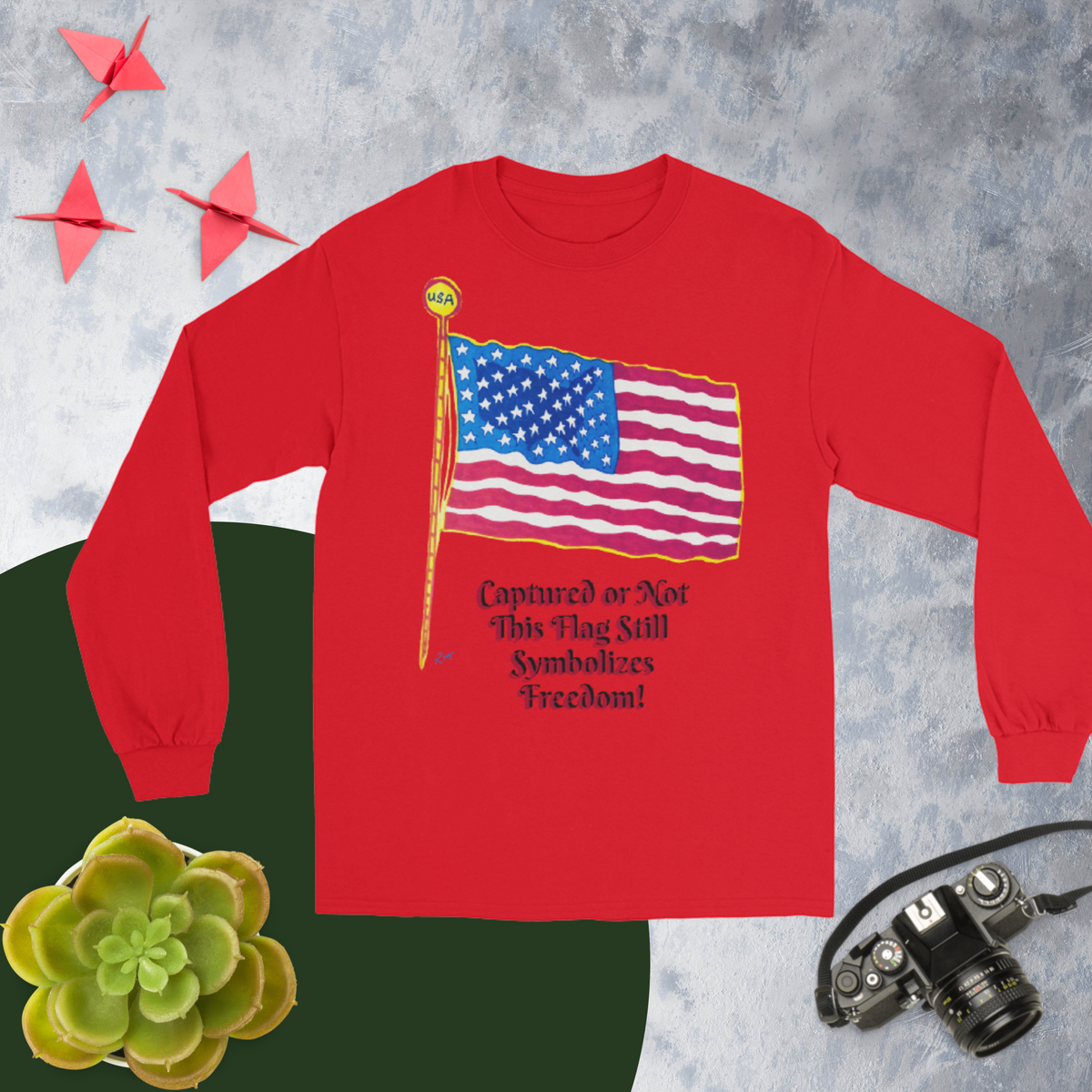 Captured USA Flag! Unisex Long Sleeve Shirt