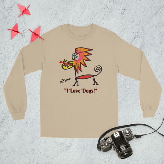 Feather Head Dog! Unisex Long Sleeve Shirt