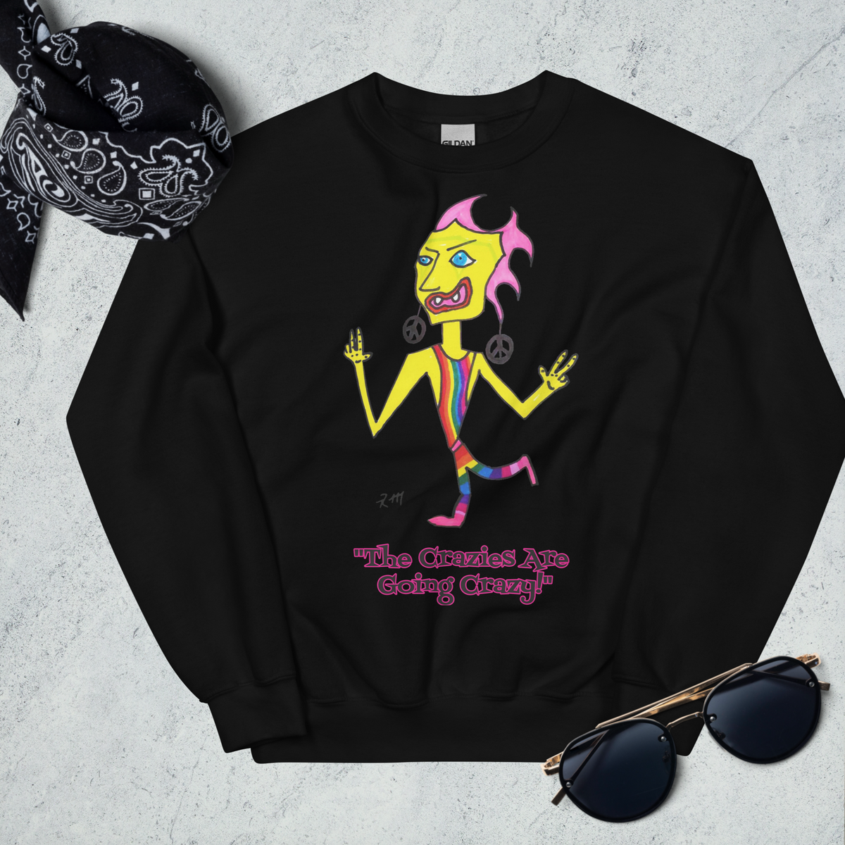 Rainbow Crazy Dance! Unisex Sweatshirt-Dark Colors