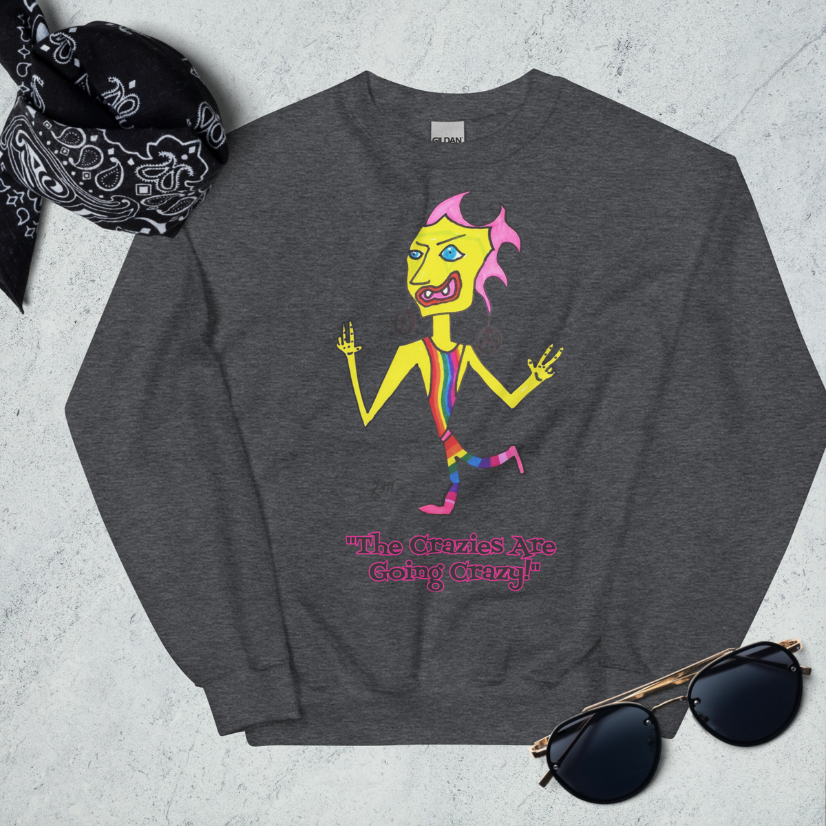Rainbow Crazy Dance! Unisex Sweatshirt-Dark Colors