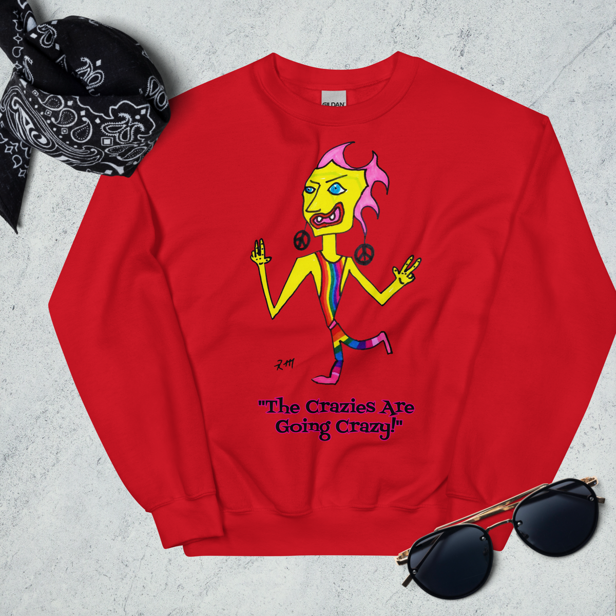 Rainbow Crazy Dance! Unisex Sweatshirt-Dark Colors