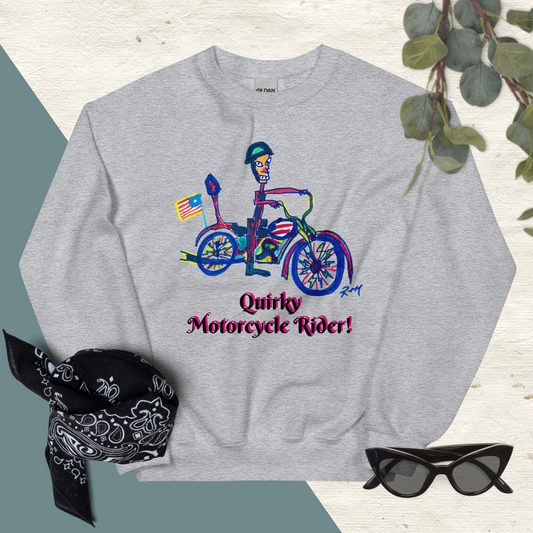 Quirky Motorcycle Rider! Unisex Sweatshirt