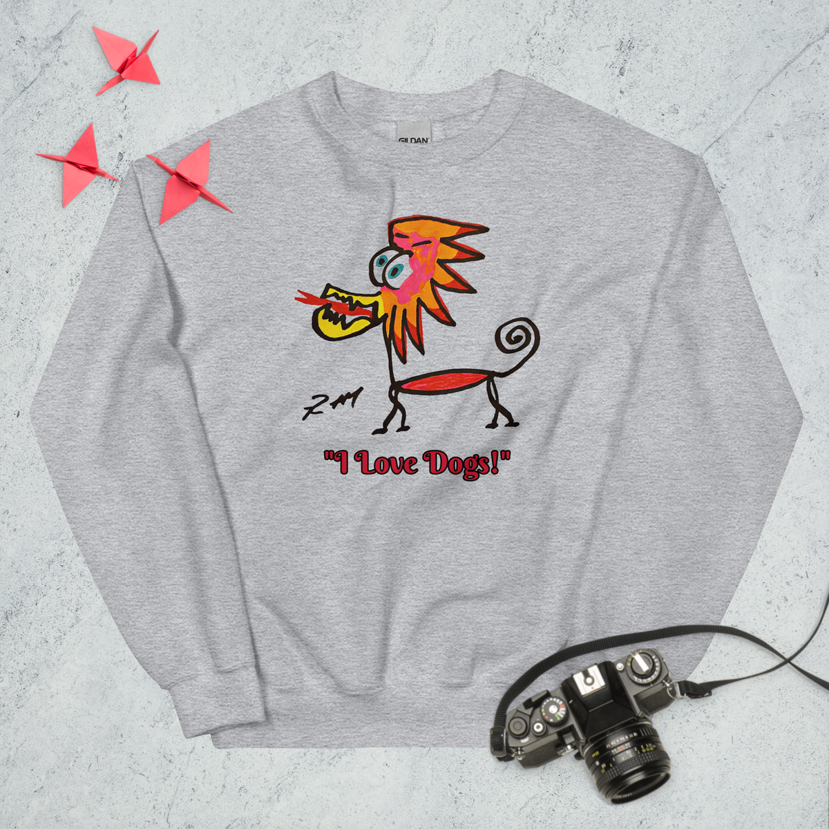 Feather Head Dog! Unisex Sweatshirt
