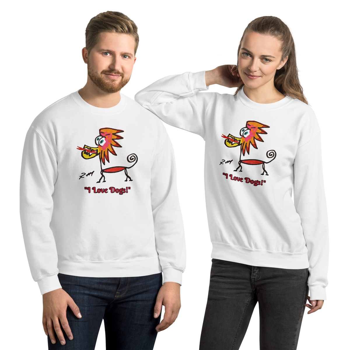 Feather Head Dog! Unisex Sweatshirt