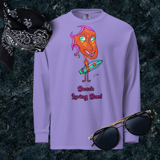 Beach Loving Bum! Heavyweight Long Sleeve Shirt
