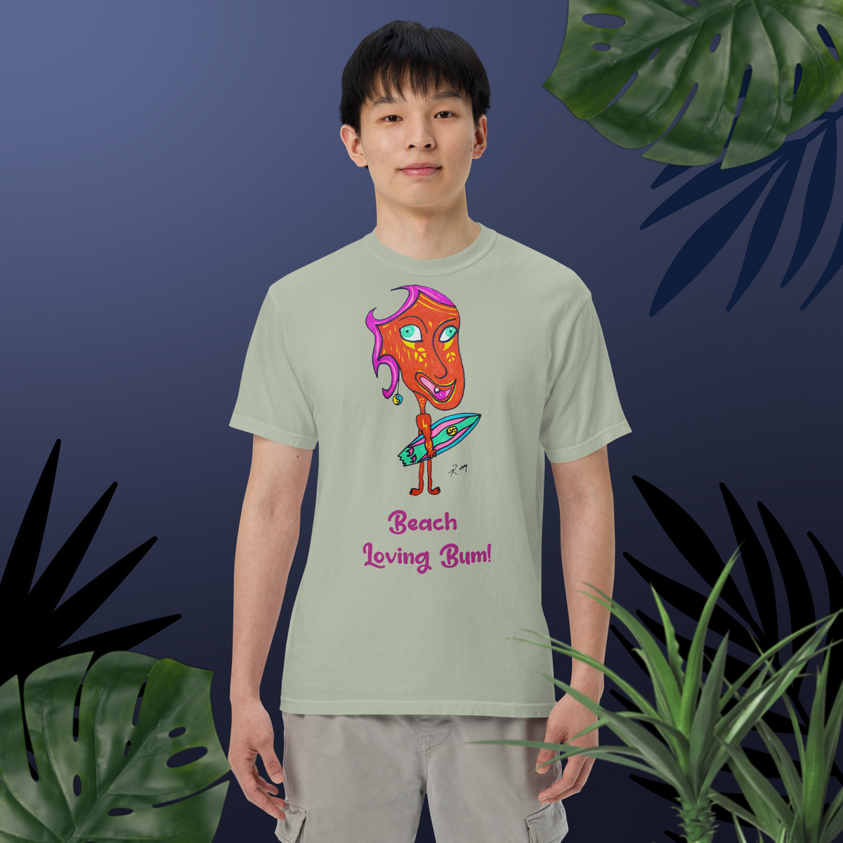 Beach Loving Bum! Unisex Heavyweight T Shirt - Light Colors