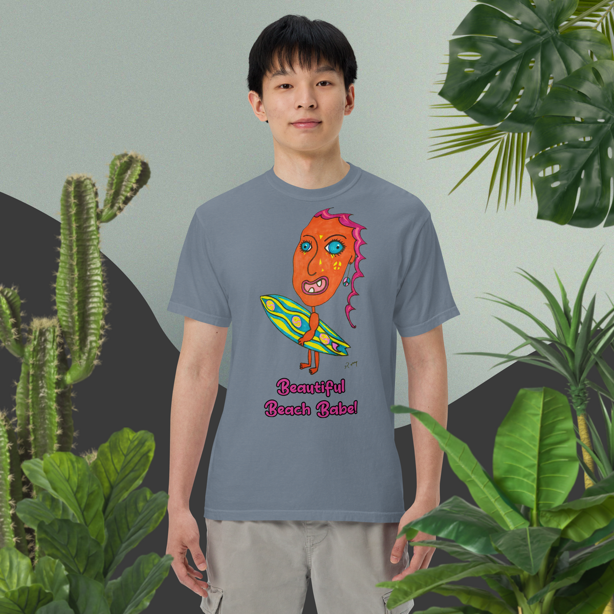 Beautiful Beach Babe! Unisex Heavyweight T-Shirt-Dark Colors