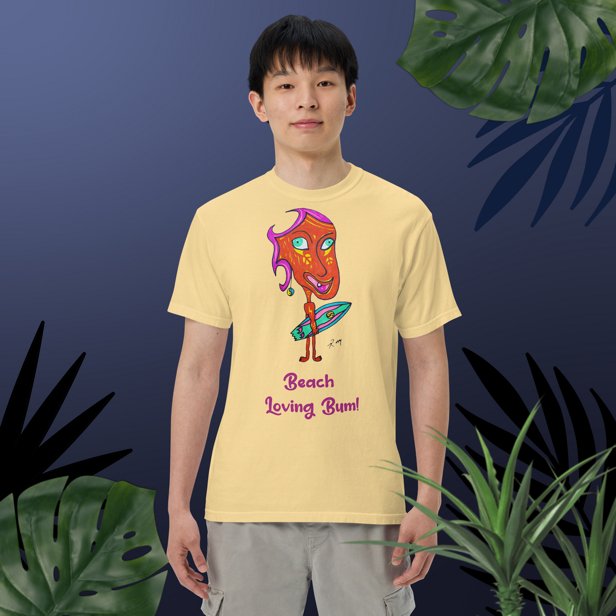 Beach Loving Bum! Unisex Heavyweight T Shirt - Light Colors