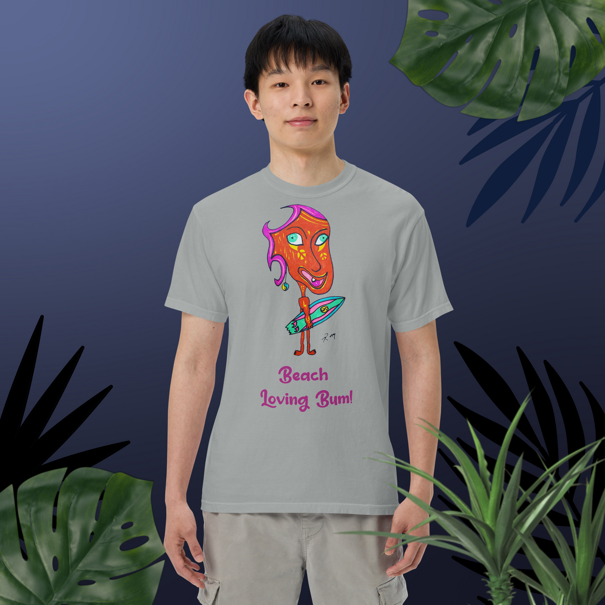 Beach Loving Bum! Unisex Heavyweight T Shirt - Light Colors