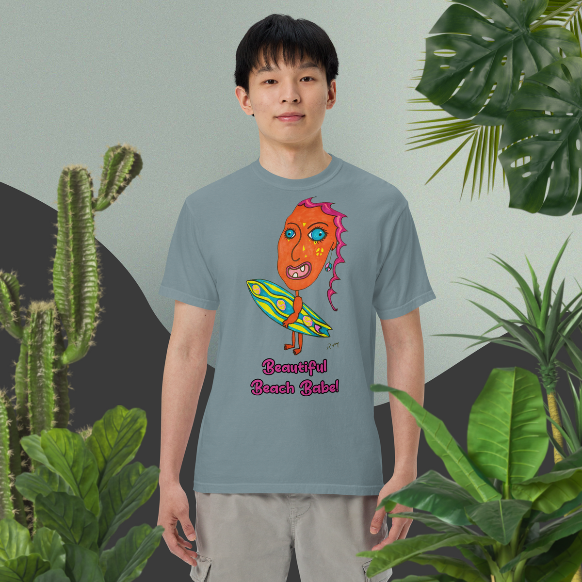 Beautiful Beach Babe! Unisex Heavyweight T-Shirt-Dark Colors