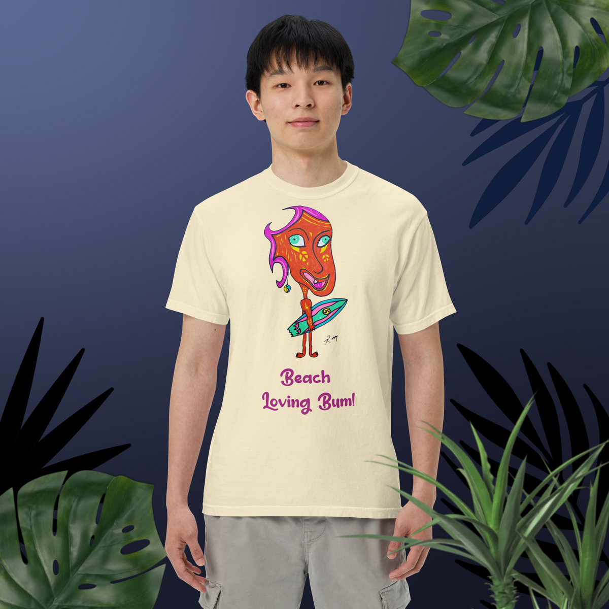 Beach Loving Bum! Unisex Heavyweight T Shirt - Light Colors