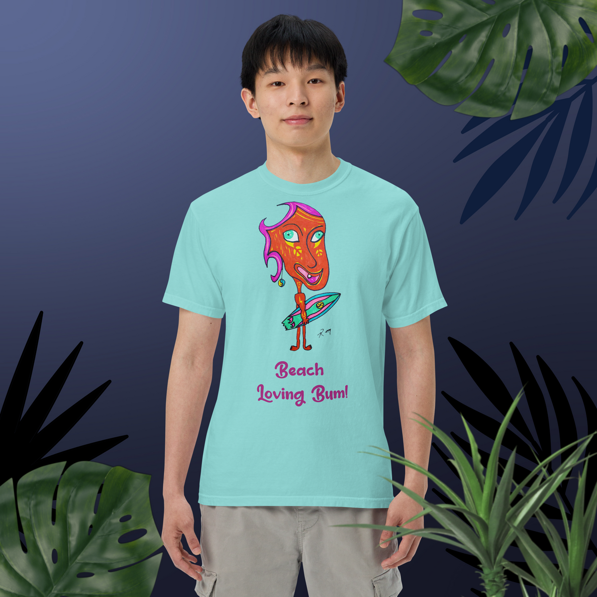 Beach Loving Bum! Unisex Heavyweight T Shirt - Light Colors