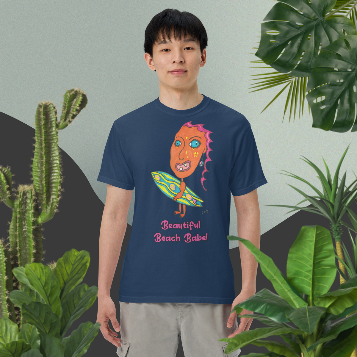 Beautiful Beach Babe! Unisex Heavyweight T-Shirt-Dark Colors