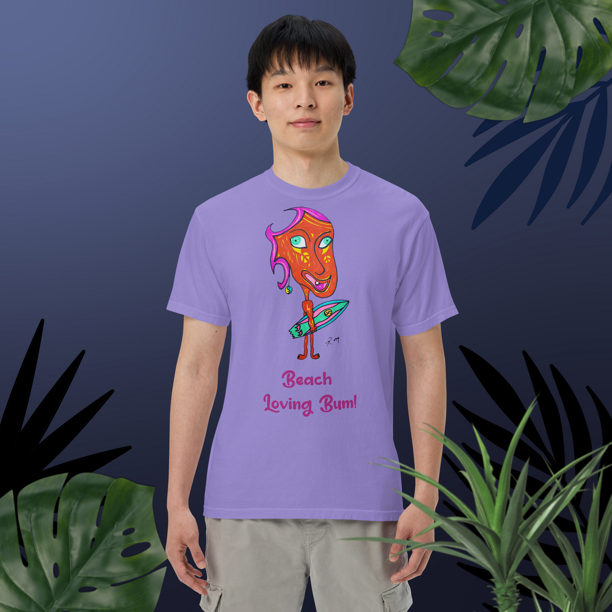 Beach Loving Bum! Unisex Heavyweight T Shirt - Light Colors