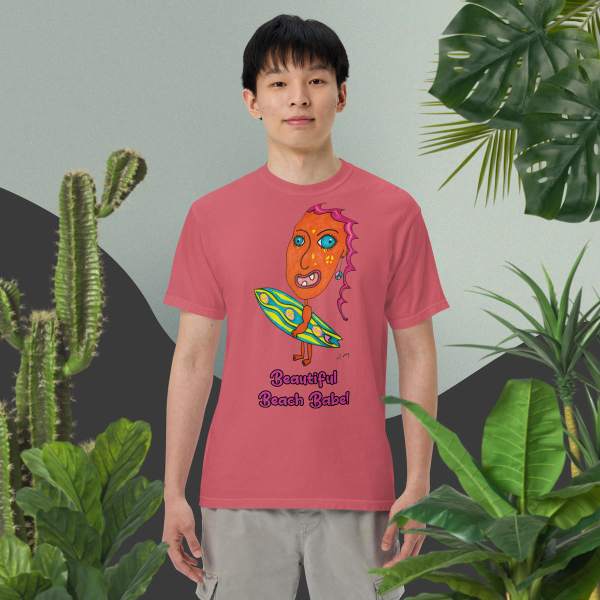 Beautiful Beach Babe! Unisex Heavyweight T-Shirt-Dark Colors