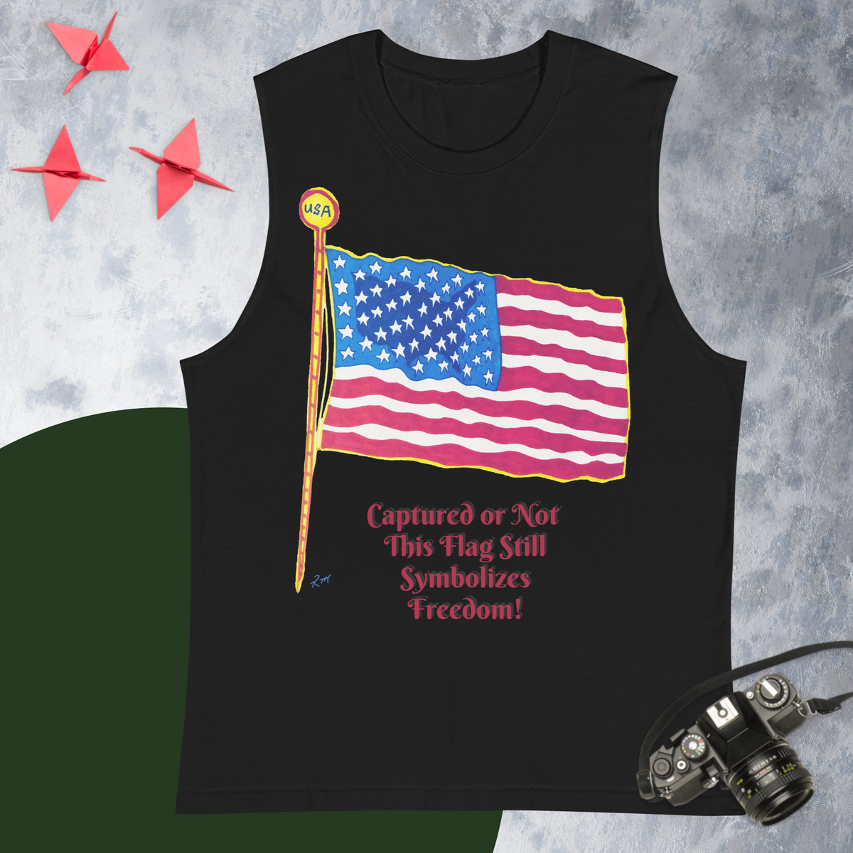 Captured USA Flag! Unisex Muscle Shirt