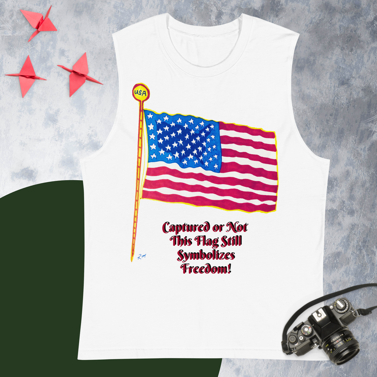 Captured USA Flag! Unisex Muscle Shirt