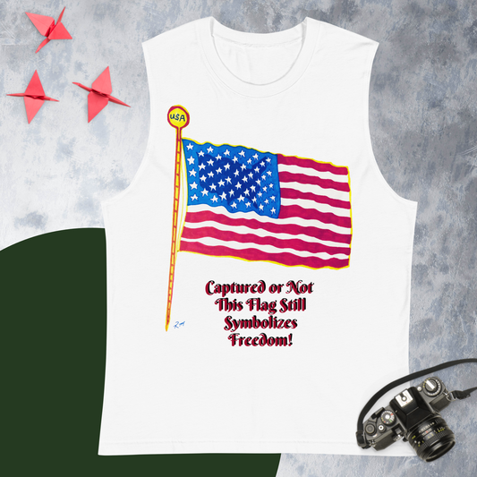 Captured USA Flag! Unisex Muscle Shirt
