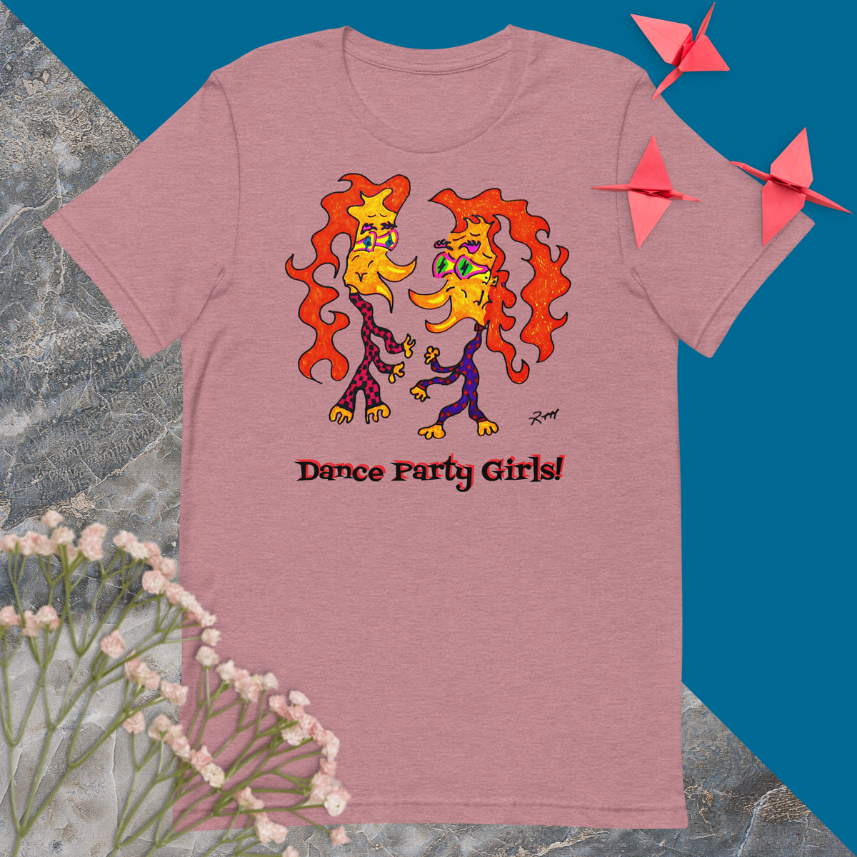 Dance Party Girls! Unisex T-Shirt-Blue Green Colors+