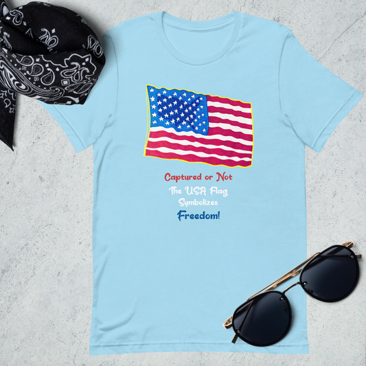 USA Flag Symbolizes Freedom! Unisex T-Shirt Spring Colors