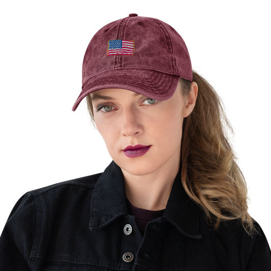 USA Flag Vintage Cotton Twill Cap