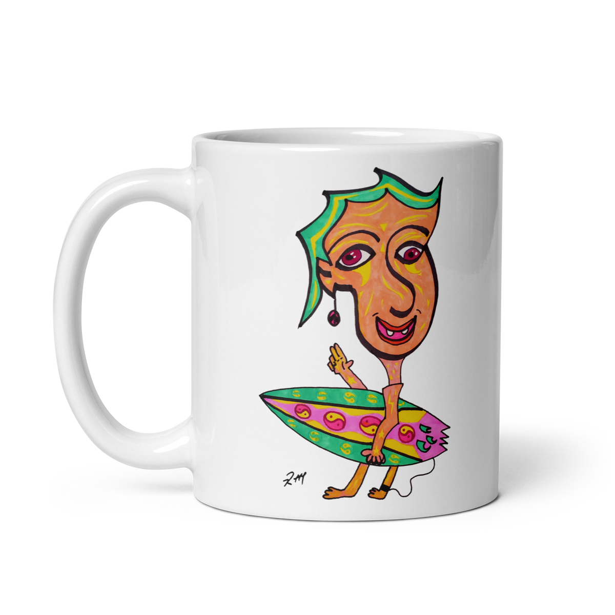 Happy Surfer! White Glossy Mug