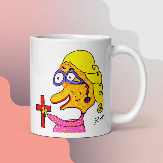 Hippie Grandma! White Glossy Mug