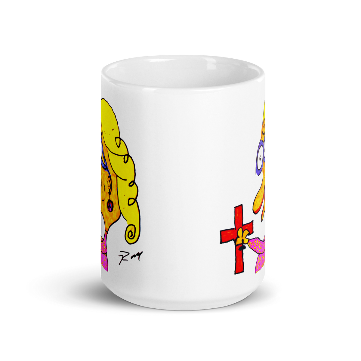 Hippie Grandma! White Glossy Mug