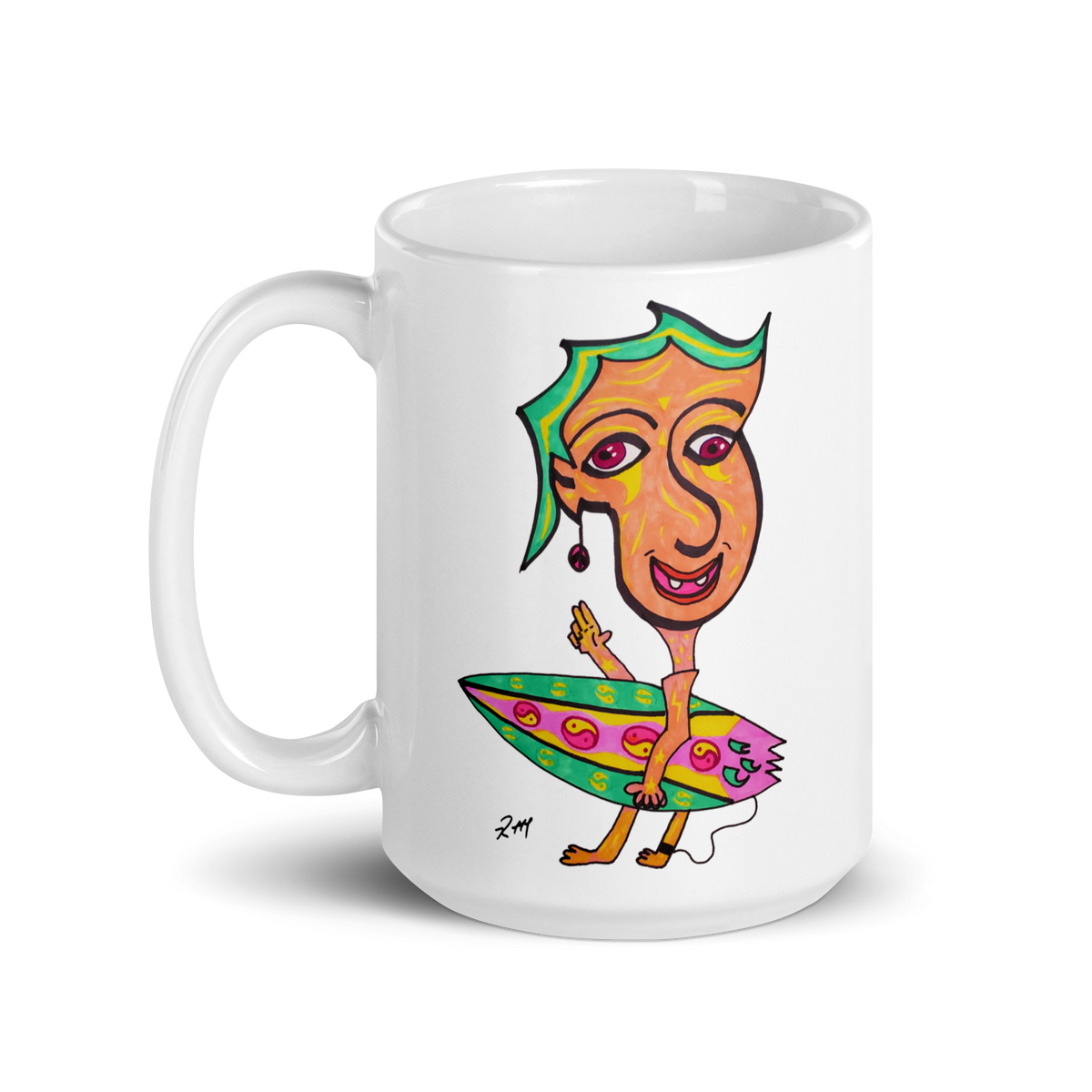 Happy Surfer! White Glossy Mug