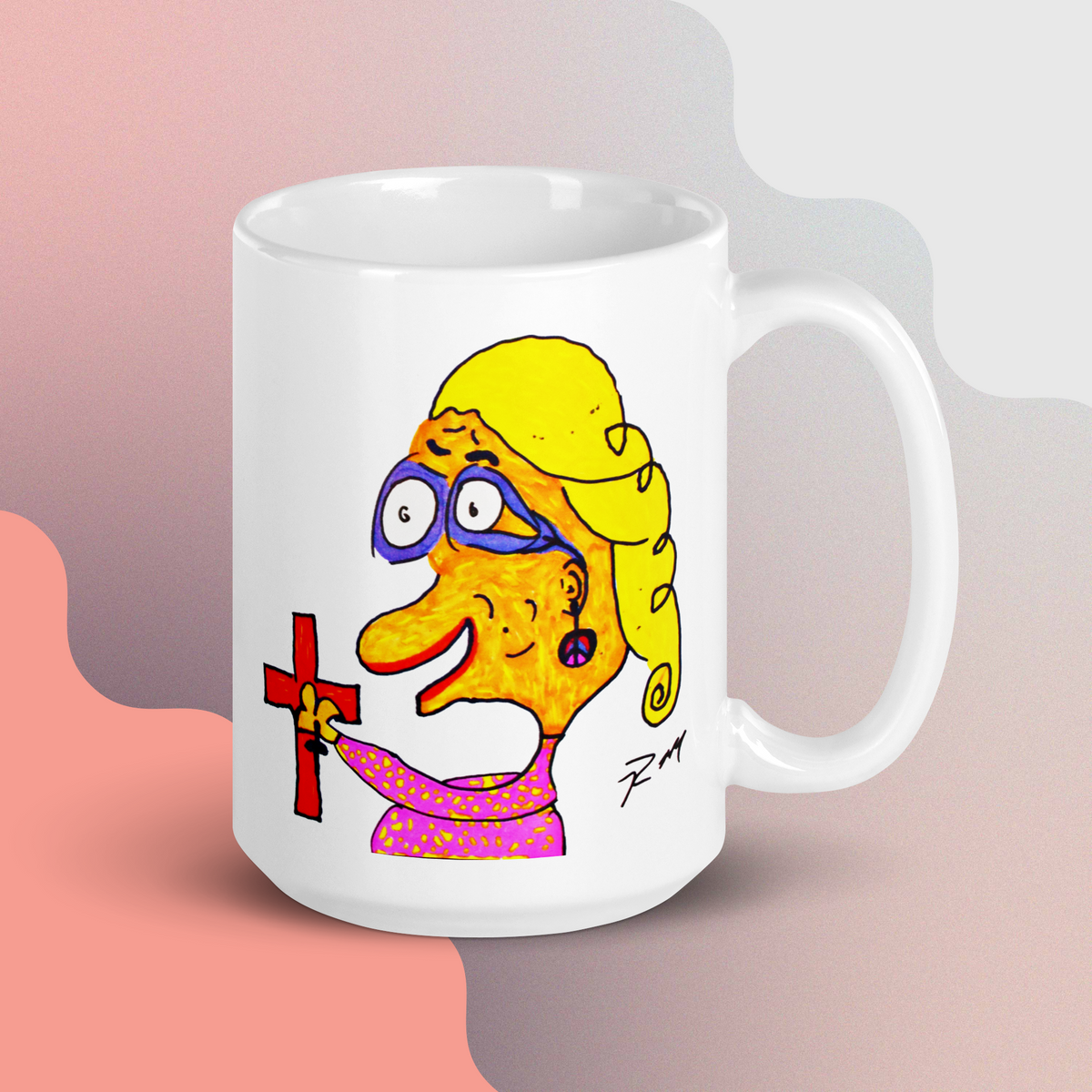 Hippie Grandma! White Glossy Mug