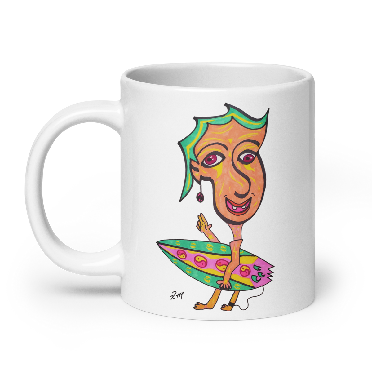 Happy Surfer! White Glossy Mug