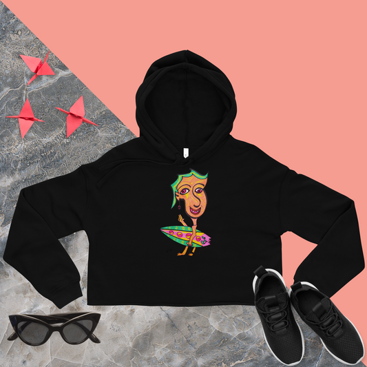 Happy Surfer! Women's Cropped Hoodie