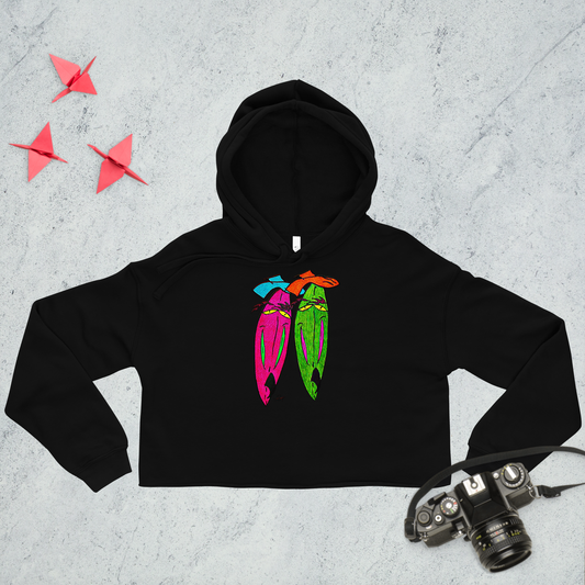 Surfboard Twins! Unisex Cropped Hoodie