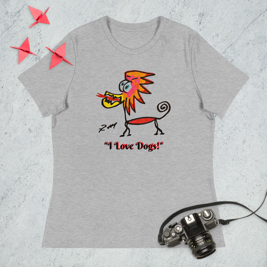 Feather Head Dog! Women's Relaxed T-Shirt - Bright Colors