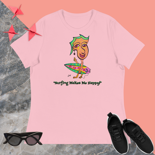 Happy Surfer! Women's Relaxed T-Shirt